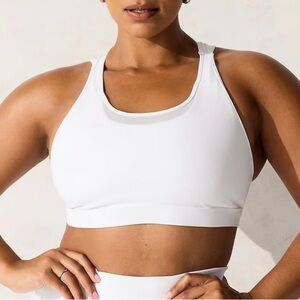 White Sports Bra Fabletics, principal high impact sports bra